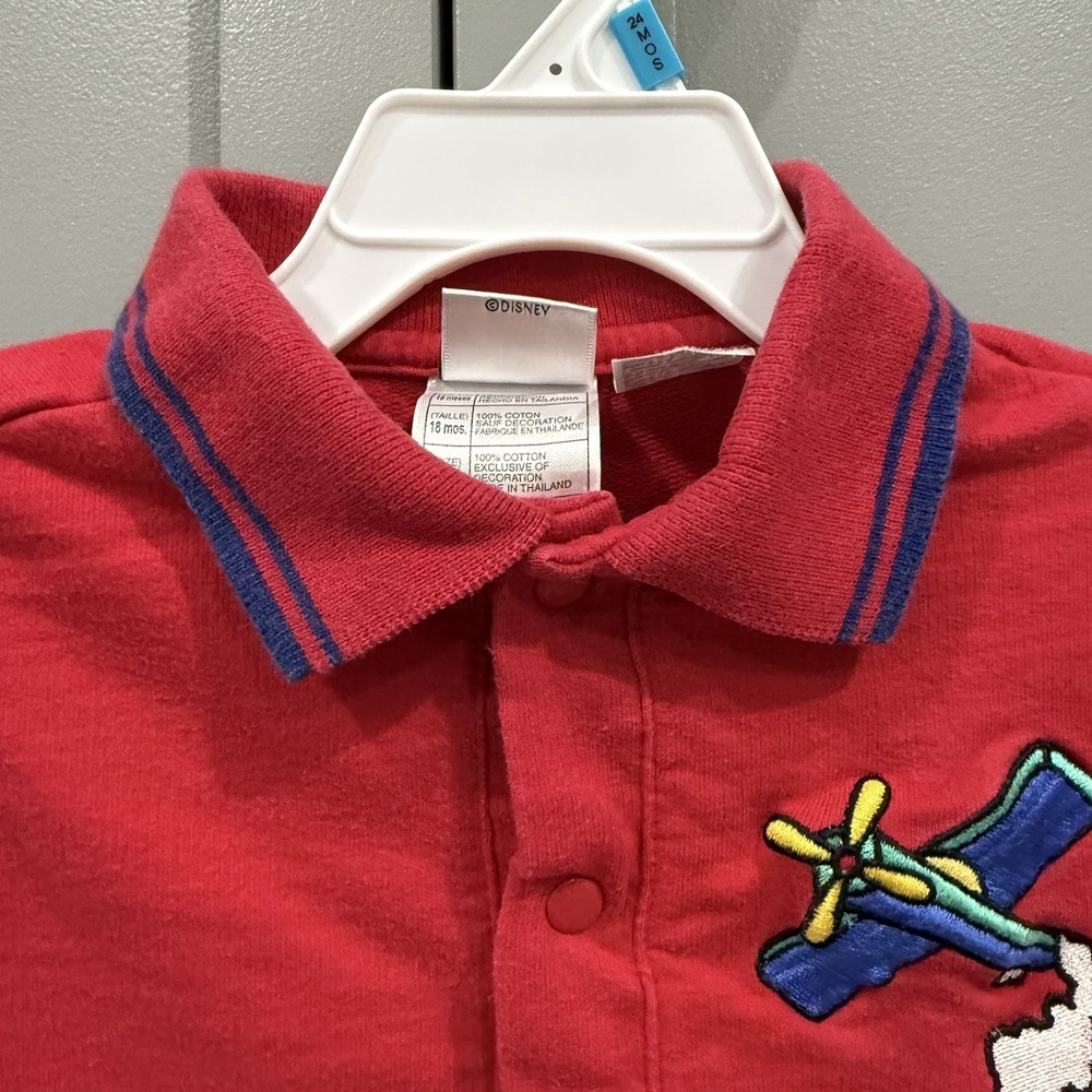 VTG 90s Y2K Disney Winnie the Pooh Romper Red Pooh Airplane Baby 18M Rare HTF - Picture 5 of 16